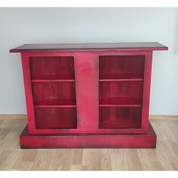 Masifart Şarap Fıçısı Dresuar Yarımay Tablalı kırmızı eskitme