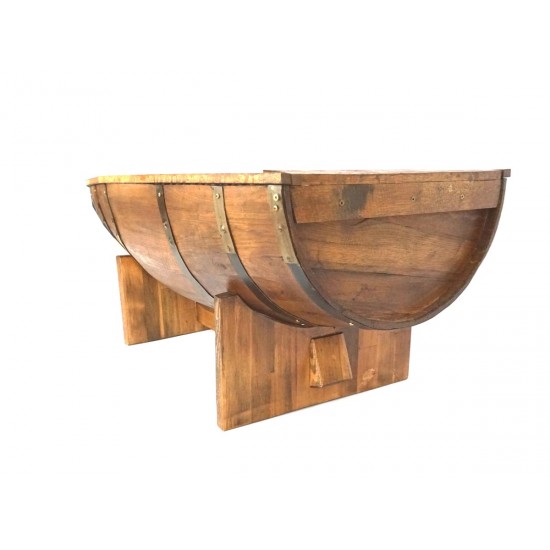 Masifart Ceviz Fıçı Saksılık Tablasız Meşe Yakarak Eskitme