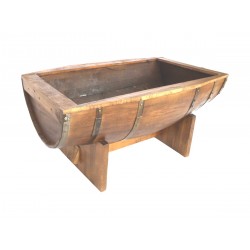 Masifart Ceviz Fıçı Saksılık Tablasız Meşe Yakarak Eskitme