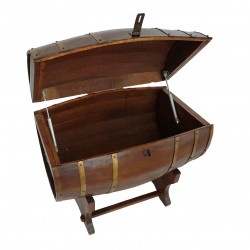 Masifart Kapaklı Fıçı Naturel 80 cm Ahşap Şarap Fıçısından