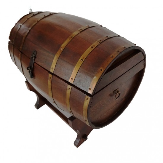 Masifart Kapaklı Fıçı Naturel 80 cm Ahşap Şarap Fıçısından