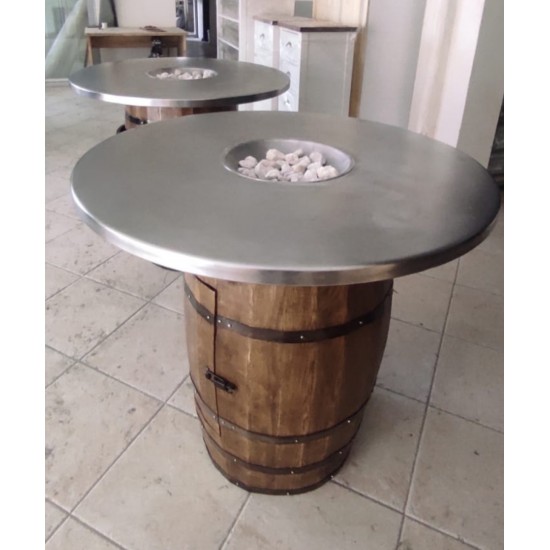 Masifart Sarafin Fıçı Masa Metal Tablalı Ateş Çukuru