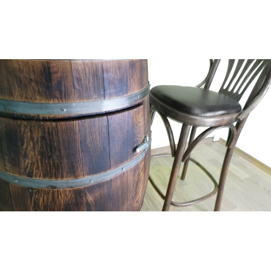 Masifart Tam boy Tablalı Kokteyl Masası Meşe Fıçıdan