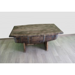 Masifart Fıçı Orta Sehpa Yakarak eskitme Amortisörlü