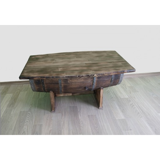 Masifart Fıçı Orta Sehpa Yakarak eskitme Amortisörlü