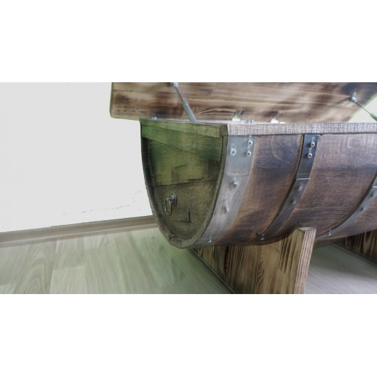 Masifart Fıçı Orta Sehpa Yakarak eskitme Amortisörlü