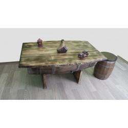 Masifart Fıçı Orta Sehpa Yakarak eskitme Amortisörlü