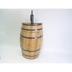 Masifart Yarımay Kapaklı Fıçı Mini Bar Naturel cilalı