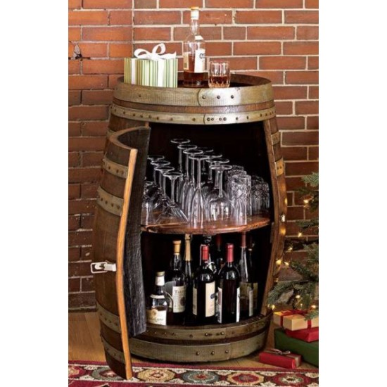 Masifart Şarap Fıçısı Kapaklı Dikey Şaraplık