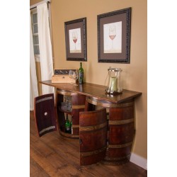 Masifart Şarap Fıçısı Dresuar Masif Tablalı