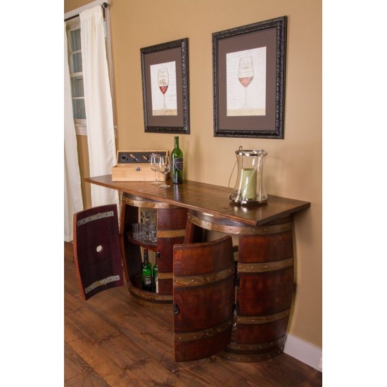 Masifart Şarap Fıçısı Dresuar Masif Tablalı