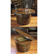 Masifart Şarap Fıçısı Açılan Tablalı Orta Sehpa