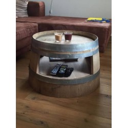 Masifart Şarap Fıçısı Delikli Orta Sehpa