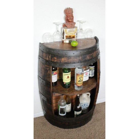 Masifart Şarap Fıçısı Raflı Yarımay Şaraplık