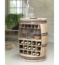 Masifart Şarap Fıçısı Ara Bölmeli Çoklu Şaraplık