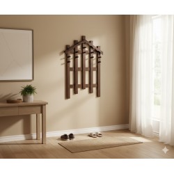 Masifart Jocasta Çam Çatılı Askılık Ceviz