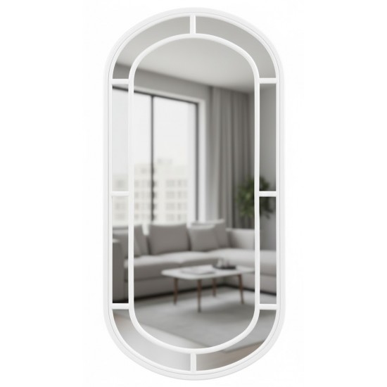 Masifart Kisber Hasırlı Bambu Kavisli Boy Ayna 