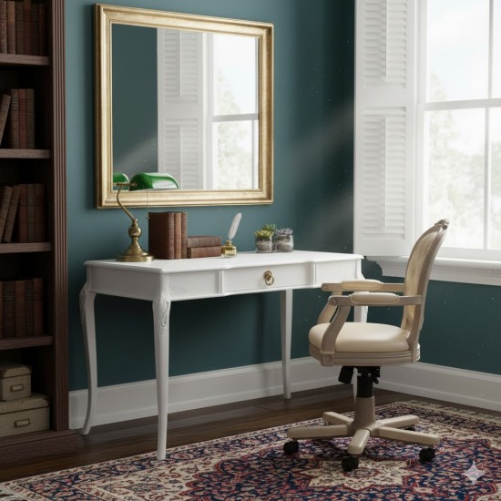 Masifart Christi İpek Oymalı 110 cm Çalışma Masası 