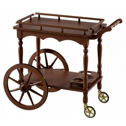 Masifart Ivory Büyük Teker Servis Arabası Cilasız Ham