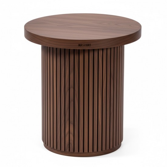 Masifart Marcella Kayın Çizgili Yan Sehpa 