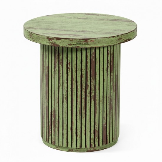 Masifart Marcella Kayın Çizgili Yan Sehpa 