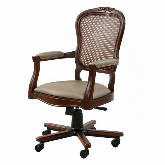 Masifart Data Hasırlı Oymalı Döner Koltuk 