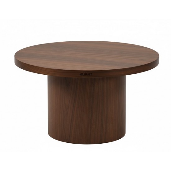 Masifart Paraski Ceviz Silindir Orta Sehpa 