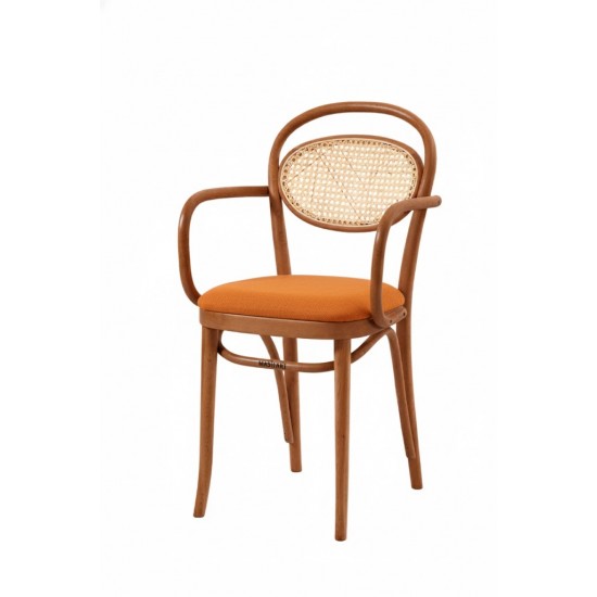 Masifart Klaudi Hasırlı Kollu Döşemeli Güneş Sandalye 