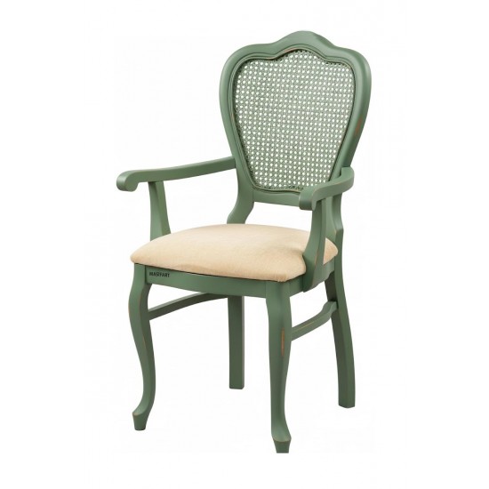 Masifart Adelais Hasırlı Klasik Kollu Sandalye 