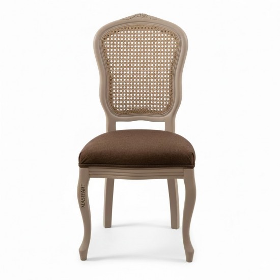 Masifart Honnor Hasırlı İtalyan Oymalı Sandalye 