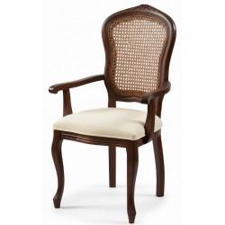 Masifart Lamaor Hasırlı İtalyan Oymalı Kollu Sandalye 