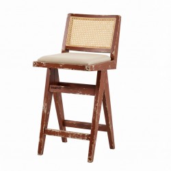 Masifart Paciano Hasırlı Luna Kolsuz Bar Sandalyesi 