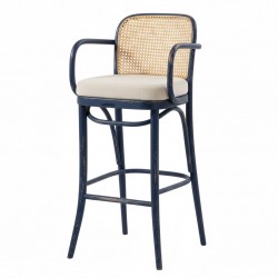 Masifart Alidah Hasırlı Petek Kollu Döşemeli Bar Sandalyesi 