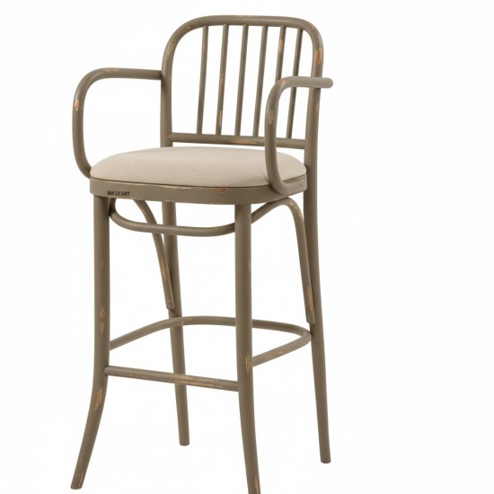 Masifart Feline Çıtalı Kollu Döşemeli Petek Bar Sandalyesi 