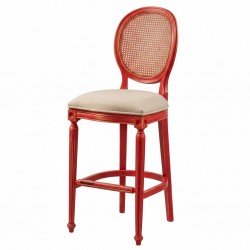 Masifart Alidia Hasırlı Tornalı Bar Sandalyesi 