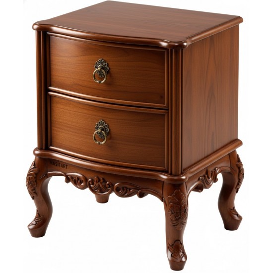 Masifart Aureol Barcelona Geniş Oymalı Komodin 