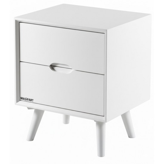 Masifart Odina Retro Çift Çekmeceli Komodin 