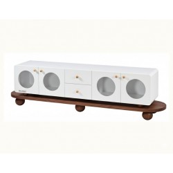 Masifart Cepa Çekmeceli Yuvarlak Tv Ünitesi Cilasız Ham