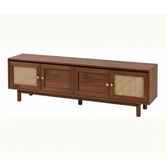 Masifart Atom Hasırlı 200 Lük Abelya Kayın Tv Ünitesi Cilasız Ham