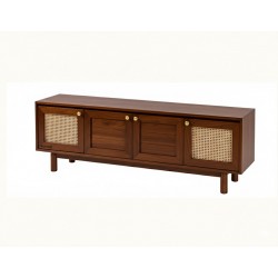 Masifart Dharma Hasırlı 180 Lik Abelya Kayın Tv Ünitesi Cilasız Ham