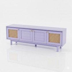 Masifart Dharma Hasırlı 180 Lik Abelya Kayın Tv Ünitesi Cilasız Ham