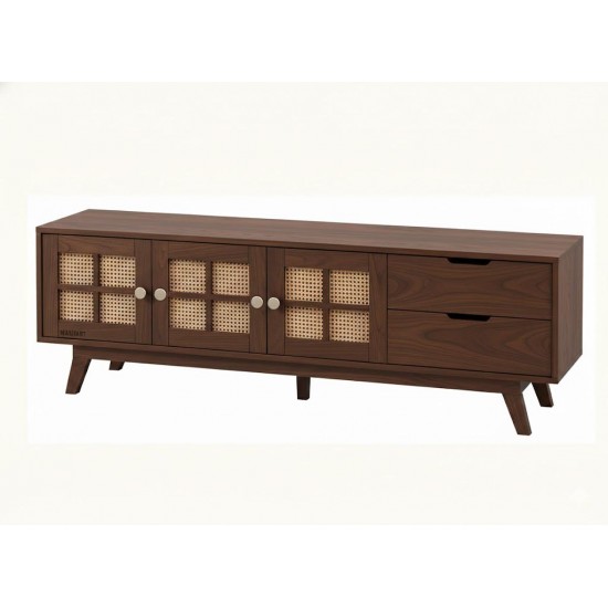 Masifart Alpha Hasırlı New Tv Ünitesi Cilasız Ham