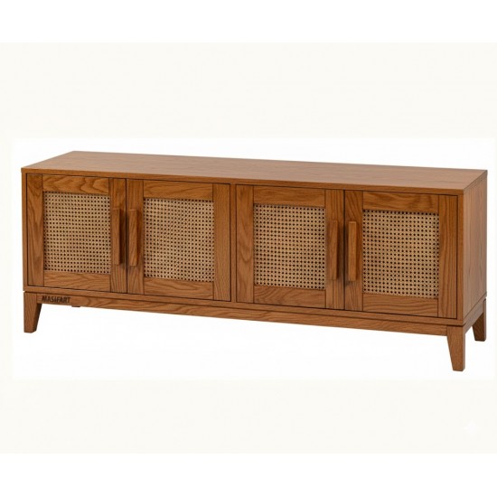 Masifart Aprilis Hasırlı 160 Lık Konik Tv Ünitesi Cilasız Ham