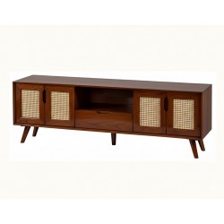 Masifart Folium Hasırlı 180 Lik Retro Tv Ünitesi Cilasız Ham