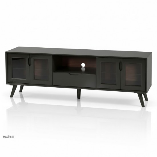 Masifart Venter 180 Lik Açık Retro Tv Ünitesi Cilasız Ham