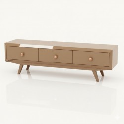 Masifart Thermi Poli Ceviz Tv Ünitesi Cilasız Ham