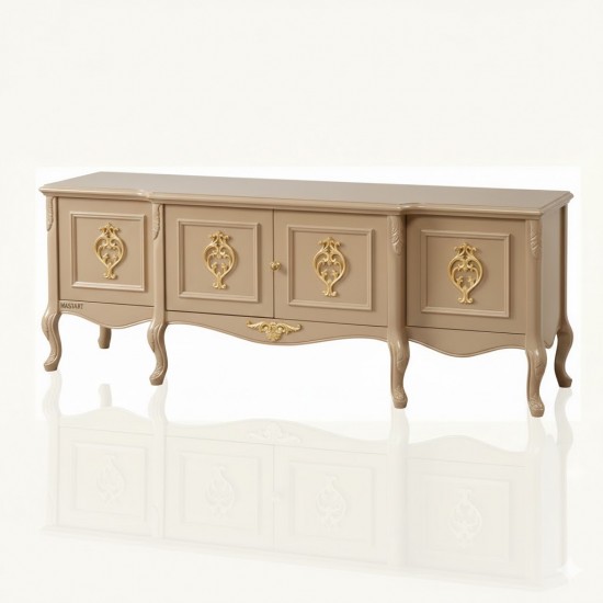 Masifart Marjorie Efes Oymalı Tv Ünitesi Cilasız Ham