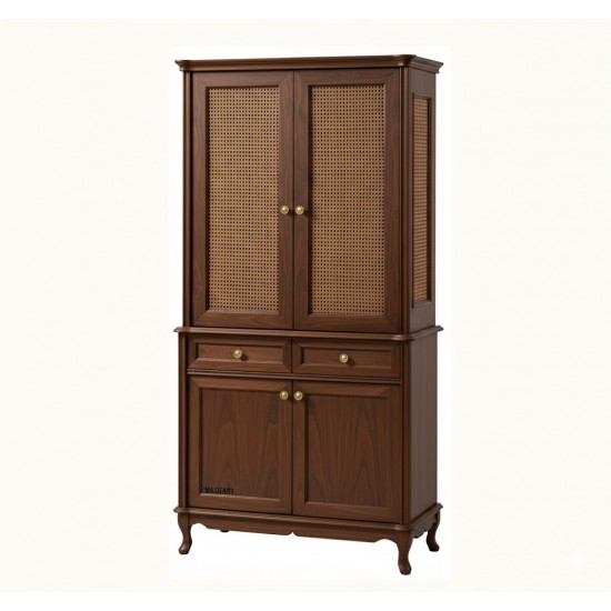 Masifart Mint Hasırlı Lükens Vitrin 