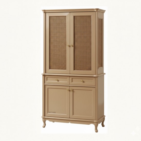 Masifart Mint Hasırlı Lükens Vitrin 