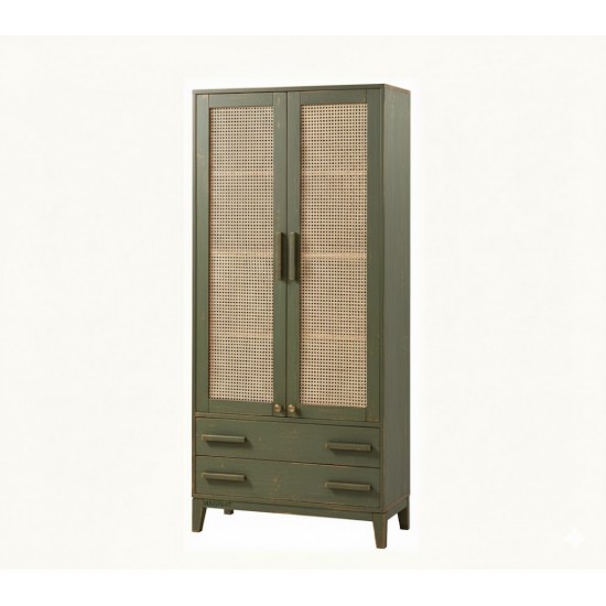 Masifart Amarens Hasırlı Konik Çekmeceli Kitaplık 